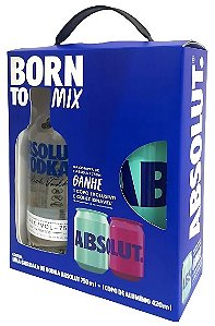 Kit Absolut Vodka 750ml + Copo Alumínio
