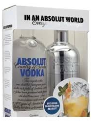 Kit Vodka Absolut 1L + Coqueteleira