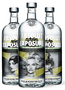 Kit 3x Vodka Absolut Exposure 1L