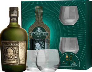 Kit Rum Diplomático Reserva Exclusiva + 2 Copos