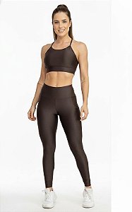 Conjunto Fitness Legging com Bolsos e Top Speed
