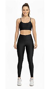 Conjunto Fitness Legging e Top Básico com Brilho