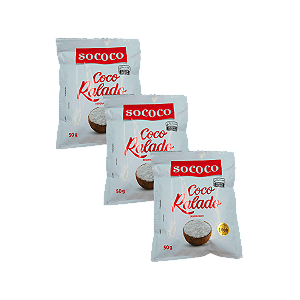 COCO RALADO DESIDRATADO 50G SOCOCO - KIT COM 3 UNIDADES