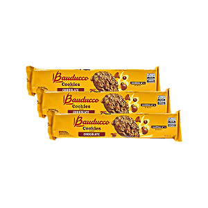 COOKIES CHOCOLATE 100G BAUDUCCO -  KIT COM 3 UNIDADES