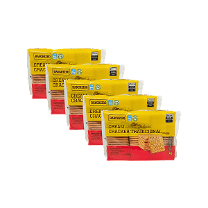 Cream Cracker Vegano Zero Lactose 300g Rancheiro - Kit 5 Unidades