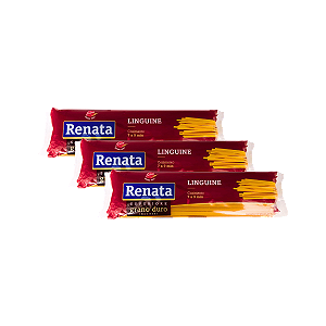 Macarrão Linguine de Grano Duro 500g Renata - Kit 3 Unidades