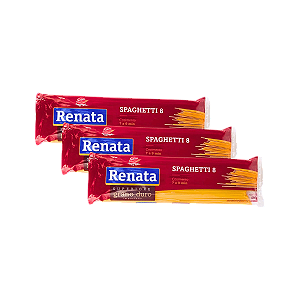 Macarrão Spaghetti 8 de Grano Duro 500g Renata - Kit 3 Unidades