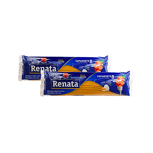 Macarrão Espaguete 8 com Ovos 500g Renata - Kit 2 Unidades