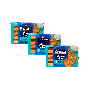 Biscoito Água e Sal 360g Renata - Kit com 3 Unidades