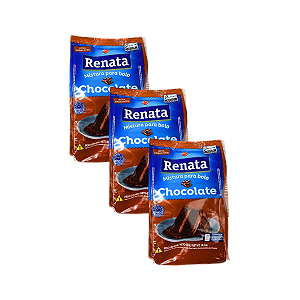 Mistura para Bolo Sabor Chocolate 400g Renata - Kit 3 Unidades