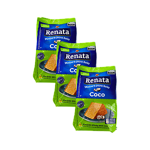 Mistura para Bolo Sabor Coco 400g Renata - Kit 3 Unidades