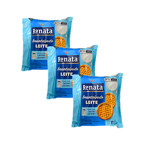 Biscoito Amanteigado Sabor Leite 330g - Kit com 3 Unidades
