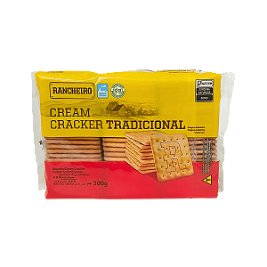 BISCOITO CREAM CRACKER TRADICIONAL VEGANO ZERO LACTOSE 300G RANCHEIRO