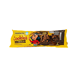 COOKIES CHOCOLATE GOTAS DE CHOCOLATE ZERO LACTOSE E VEGANO 60G RANCHEIRO