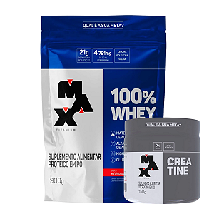 100% Whey Refil 900g + Creatine 150g Max Titanium