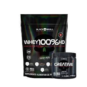 WHEY 100% HD REFIL 900G BLACK SKULL + CREATINE 150G BLACK SKULL