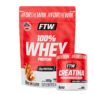 100% WHEY PROTEIN REFIL 900G FTW + CREATINA MONOHIDRATADA 300G FTW