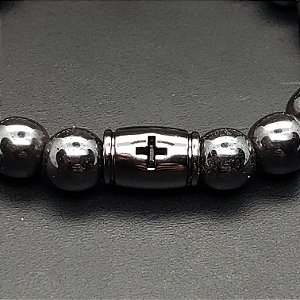 PULSEIRA HEMATITA CRUZ VAZADA