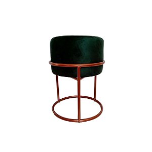 Puff Redondo  Iron Argola Ferro Aço Carbono Verde