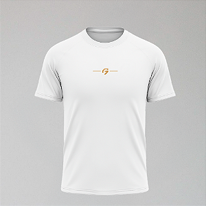Camiseta Branca ARG Fit – Logo Meio Dourado