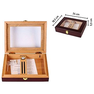 Caixa Umidora Hit Cerejeira para 20 Charutos