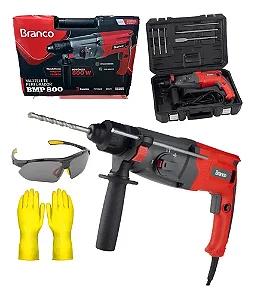 Martelete Perfurador Rompedor 800w Branco Sds Plus + Potente