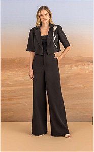 CONJUNTO BLAZER E CALÇA APLICAÇÃO FLOR