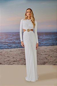 VESTIDO LONGO PIETRA DRAPEADO