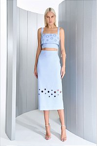 CONJUNTO MIDI TOP E SAIA  EYELET
