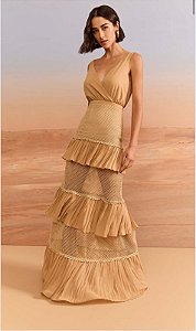 VESTIDO MIDI BABADO CORPO E SAIA