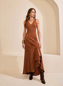 Vestido Max Midi Bordado Etnica