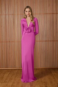 VESTIDO LONGO LYDIA FLOR CENTRAL VIOLET