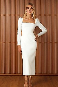Vestido midi Alicia off white