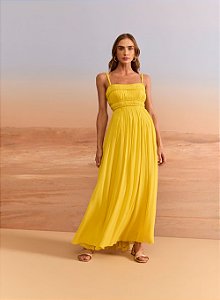 VESTIDO DRAPEADO BORDADO DECO