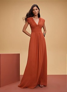 VESTIDO LONGO CORPO PREGAS