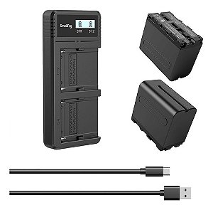 Kit Smallrig 3823 Carregador Duplo E 2x Baterias Np-f970