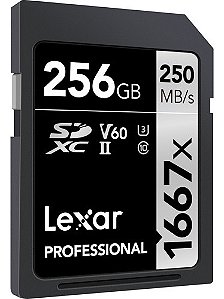Cartão De Memoria Lexar 256gb 250mbs V60 U3 C10 Preto