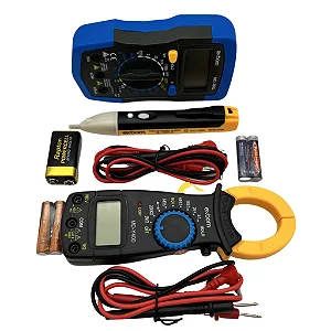 Kit 3x1 Multimetro digital Alicate amperímetro + multimetro + caneta tensão alerta som - Exbom