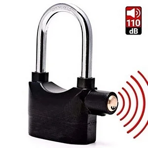 Cadeado antifurto para motocicleta com alarme sonoro