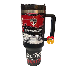 COPO TÉRMICO COM CANUDO  SÃO PAULO FC (PRETO) 1,2L