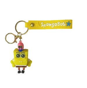 CHAVEIRO 3D - PERSONAGENS - BOB ESPONJA COM CHAPEU ROSA