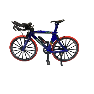 CARRINHO DE FERRO PEQUENO - BICICLETA AZUL COM DETALHES VERMELHO