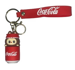 CHAVEIRO 3D - PERSONAGENS - LABUBU MARROM DENTRO DA LATA DE COCA-COLA