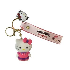 CHAVEIRO 3D - PERSONAGENS - HELLO KITTY VESTIDO ROSA E ROXO