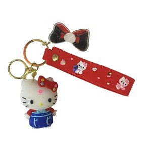 CHAVEIRO 3D - PERSONAGENS - HELLO KITTY ROUPA AZUL