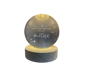 LUMINÁRIA PEQUENA BOLA LED 8CM - QUE O CANSAÇO NÃO VENÇA NOSSAS METAS