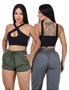 Combo Feminino - 24 Peças (Shorts, Calça e Jaqueta)