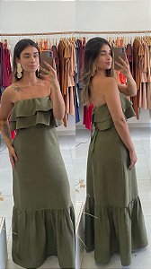 Vestido babado tomara que caia
