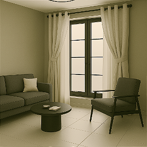 Cortina de Linho com Forro de Blackout 70%