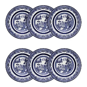 Jogo de 6 Pratos Fundos 23,5 Cm Flamingo Blue Willow